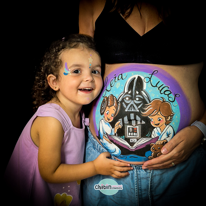 bellypainting-guerra-galaxias-stars-wars-elda-embarazo-embarazada-ecografia-banyeres-preparto-postparto