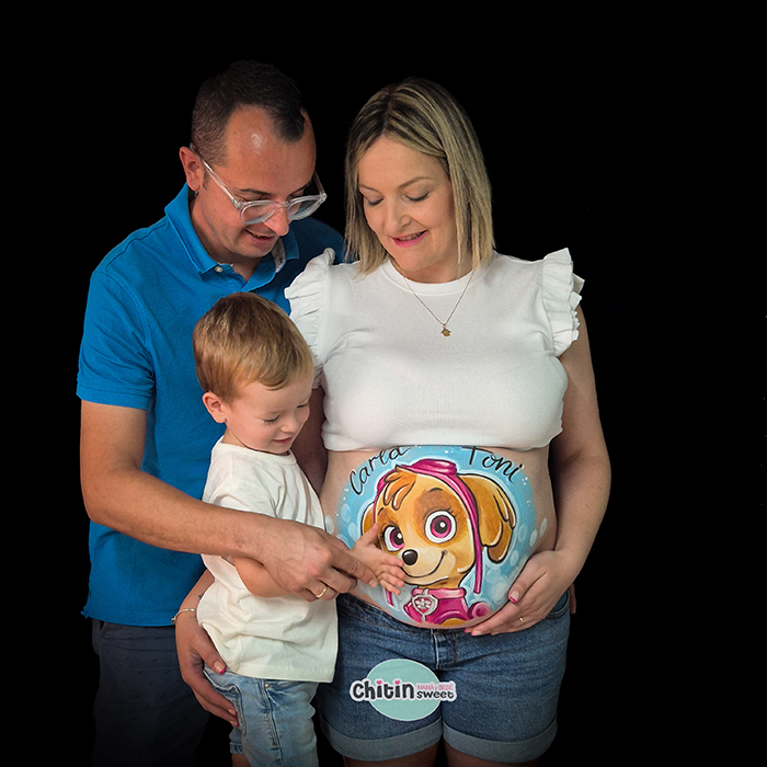bellypainting-patrullacanina-sky-embarazada-embrazo-babyshower-elda-alicante-bebé