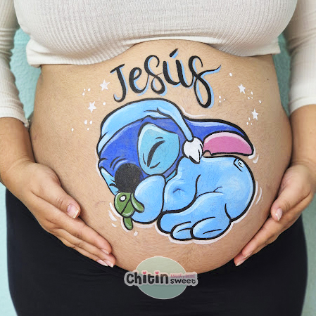 bellypainting-elda-embarazada-stitch-babyshower