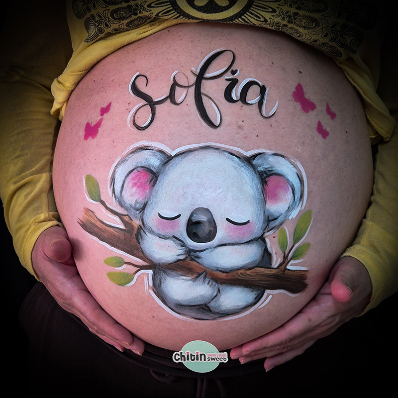 bellypainting-koala-elda-premama-pintabarrigas-babyshower-elche-ecografia-hiperrealismo-preparacion-parto-preparto-primeriza-embarazada