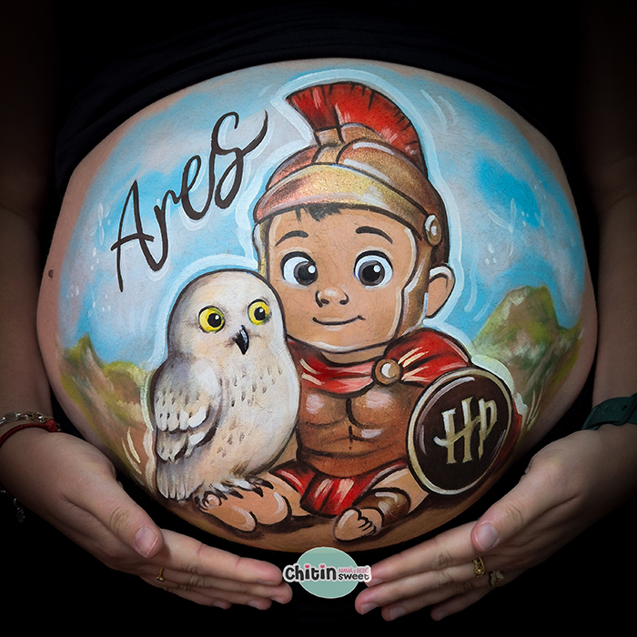 bellypainting-ares-dios-premama-embarazada-regalo-ecografia-hiperrealismo-pintura