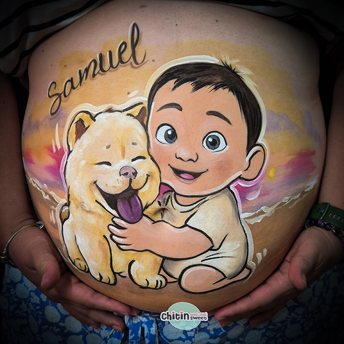 bellypainting-personalizado-perro-mascota-embarazada-alicante-babyshower